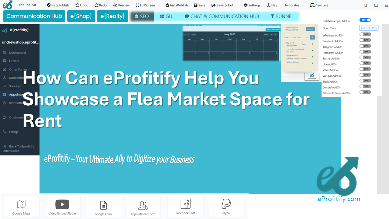 How Can eProfitify Help You Showcase a Flea Market Space for Rent